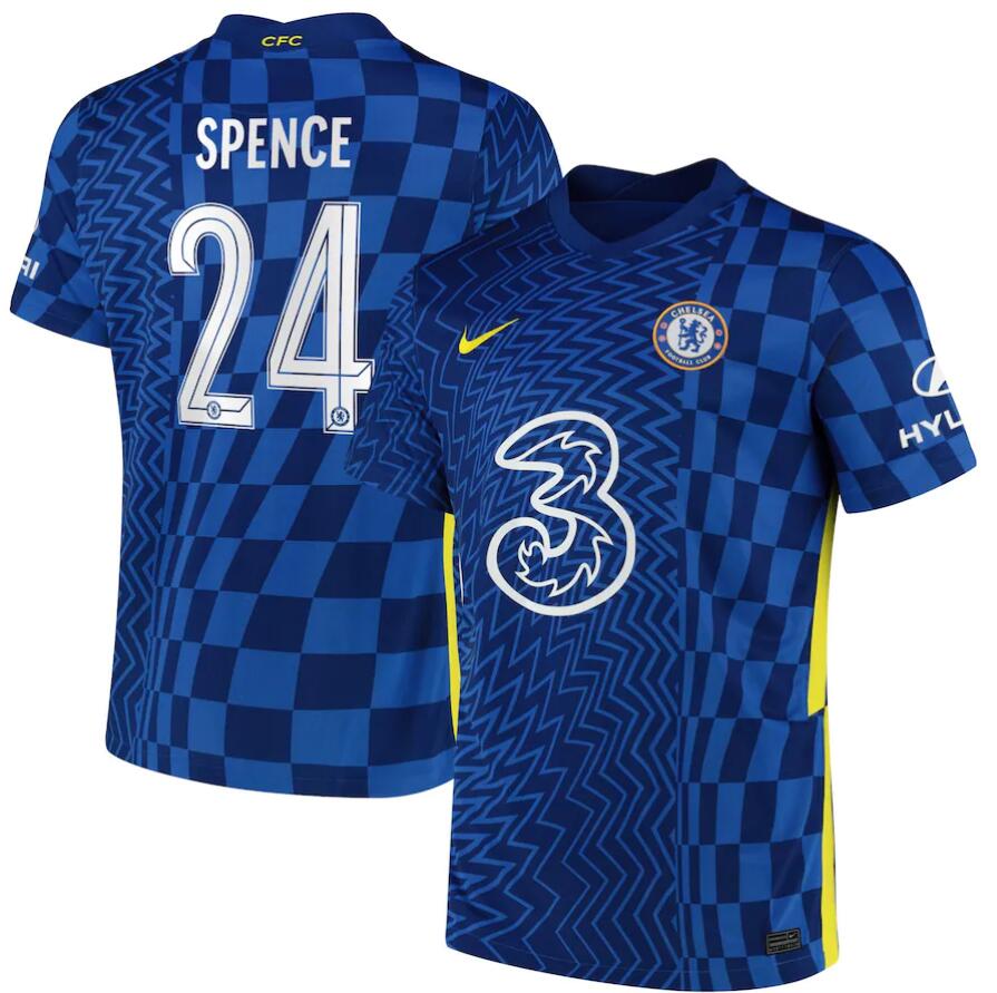 2021/22 Chelsea Cup Home Kit Soccer Jersey with Spence 24 printing